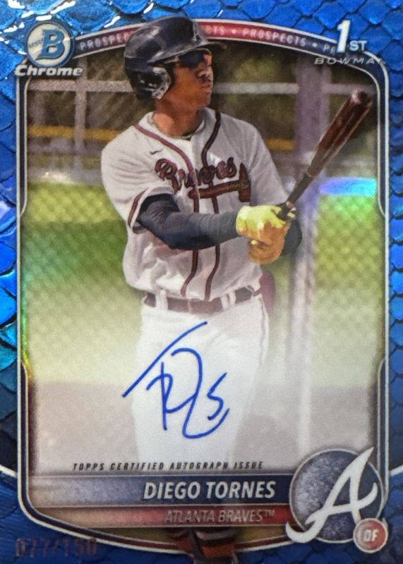 2025 Bowman Chrome #BCP-214 Prospects - Reptilian Blue Refractor /150 (1st)