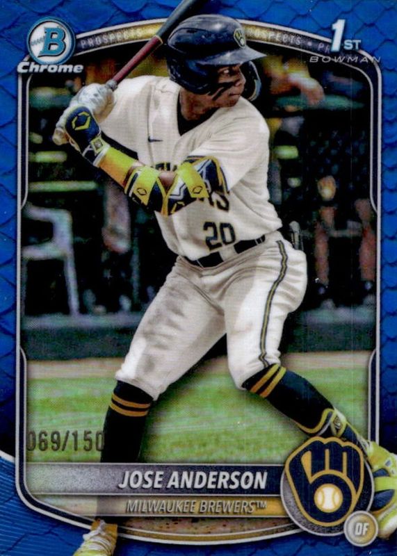 2025 Bowman Chrome #BCP-193 Prospects - Reptilian Blue Refractor /150 (1st)
