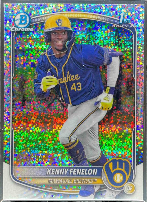 Kenny Fenelon 2025 Bowman Chrome #BCP-190 Chrome Prospects - Speckle Refractor /(SSP) RAW