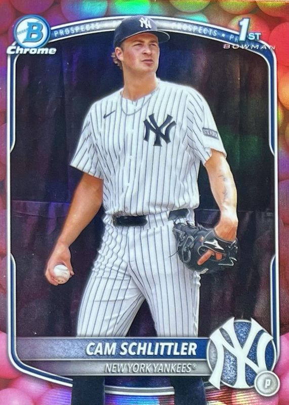 Cam Schlittler 2025 Bowman Chrome #BCP-166 Prospects - Gum Ball Refractor /(SSP) (1st) RAW