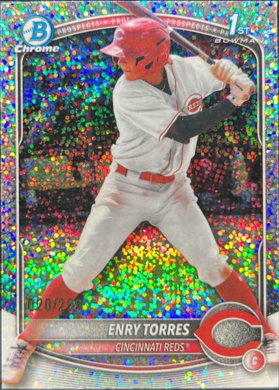 Enry Torres 2025 Bowman Chrome #BCP-168 Chrome Prospects - Speckle Refractor /(SSP) RAW