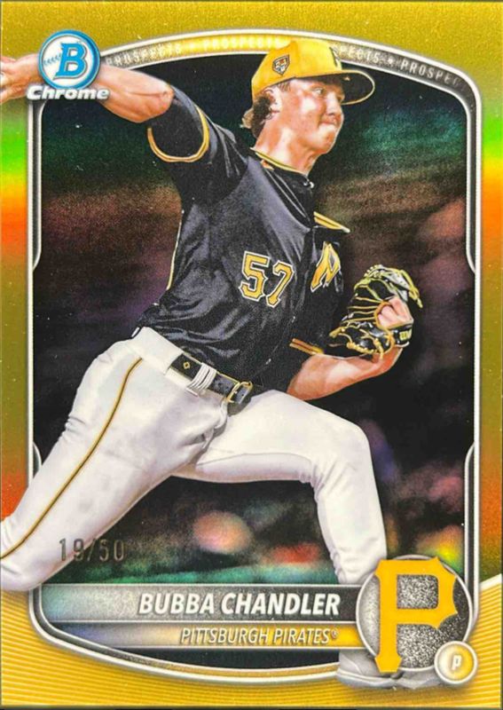 Bubba Chandler 2025 Bowman Chrome #BCP-171 Chrome Prospects - Gold Refractor /150 RAW