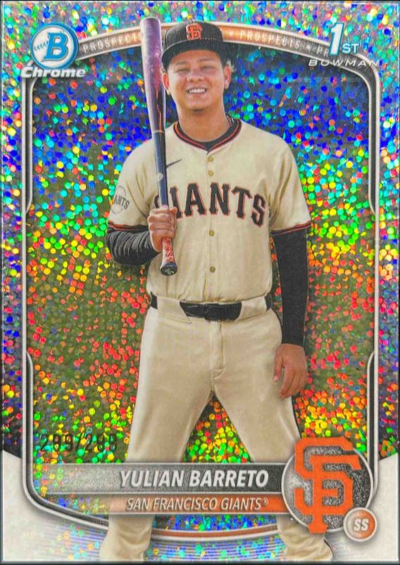 Yulian Barreto 2025 Bowman Chrome #BCP-229 Prospects - Gum Ball Refractor (1st) RAW
