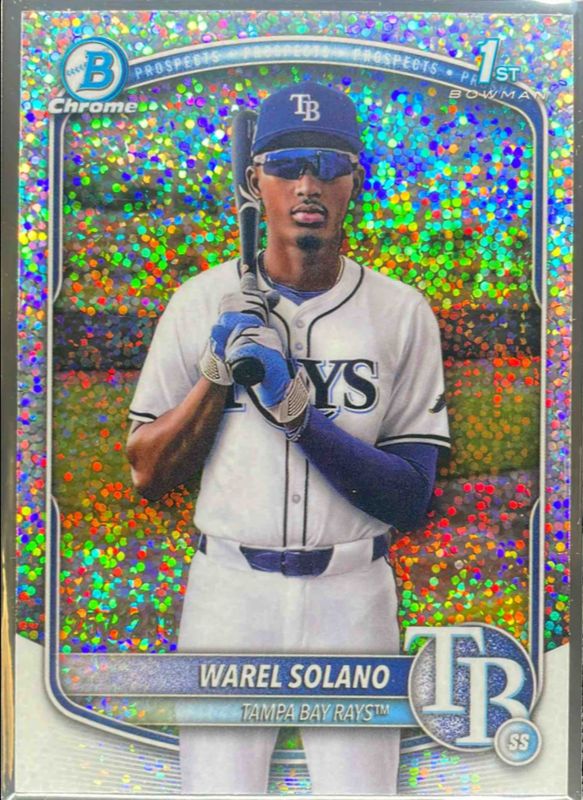 Warel Solano 2025 Bowman Chrome #BCP-225 Chrome Prospects - Speckle Refractor RAW