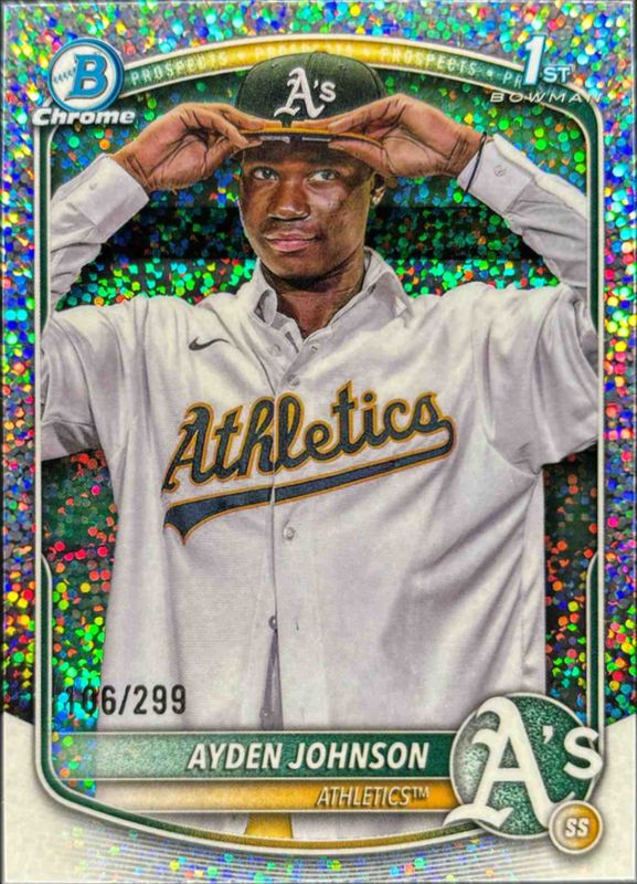 Ayden Johnson 2025 Bowman Chrome #BCP-197 Prospects - Gum Ball Refractor /(SSP) (1st) RAW