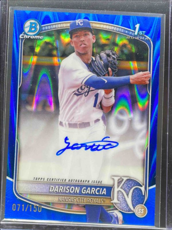 Darison Garcia 2025 Bowman Chrome #CPA-DG Prospect Auto - Blue RayWave Refractor /150 (1st) RAW