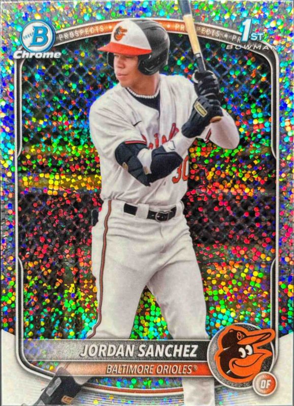 Jordan Sanchez 2025 Bowman Chrome #BCP-208 Chrome Prospects - Speckle Refractor RAW