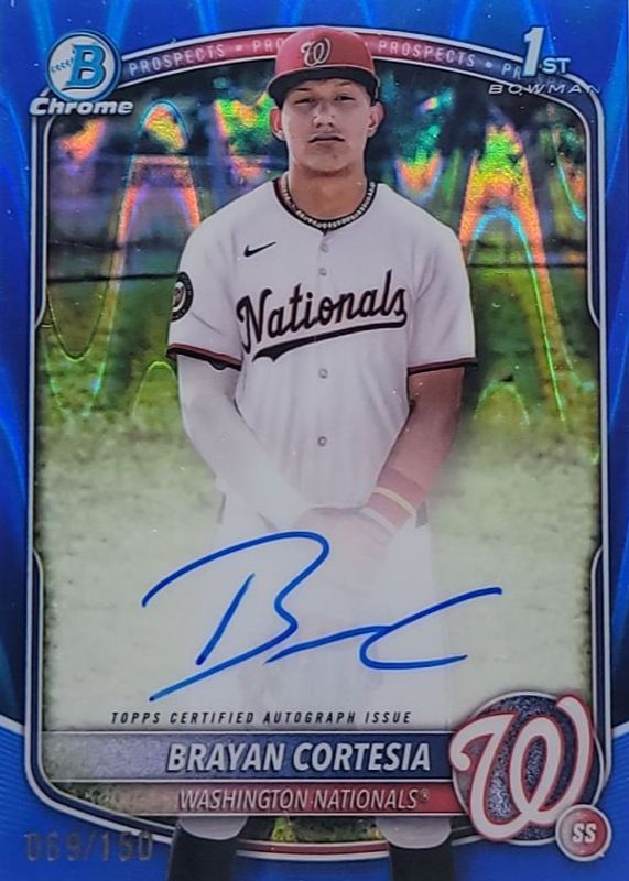 2025 Bowman Chrome #CPA-BC Prospect Auto - Blue RayWave Refractor /150 (1st)