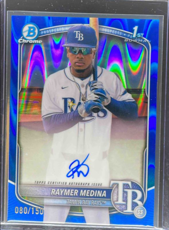 Raymer Medina 2025 Bowman Chrome #CPA-RM Prospect Auto - Blue RayWave Refractor /150 (1st) RAW
