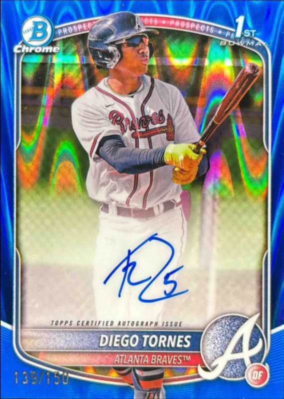 2025 Bowman Chrome #CPA-DT Prospect Auto - Blue RayWave Refractor /150 (1st)