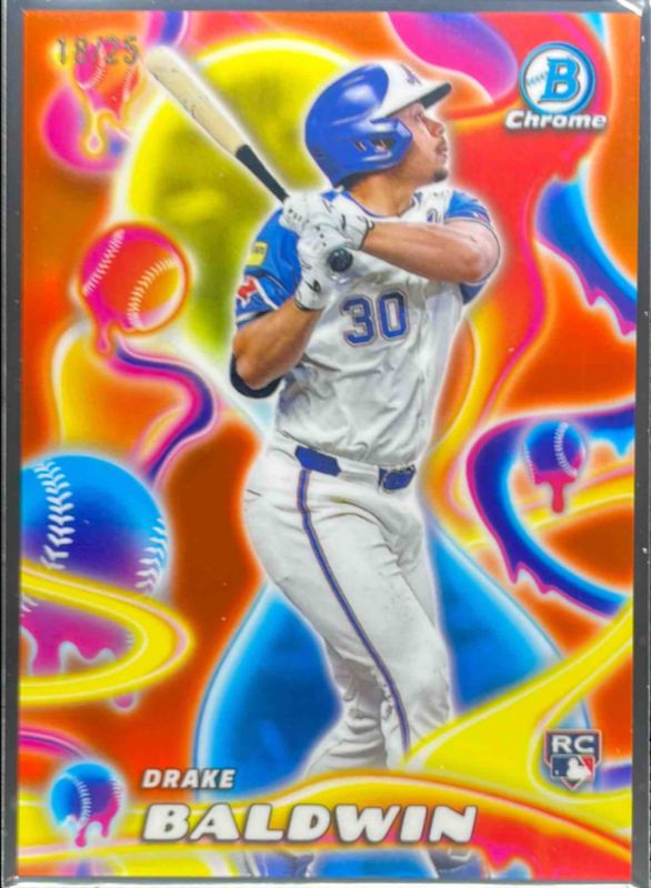 Drake Baldwin 2025 Bowman Chrome #MM-19 Melt Mashers - Orange Refractor /25 Rookie RAW