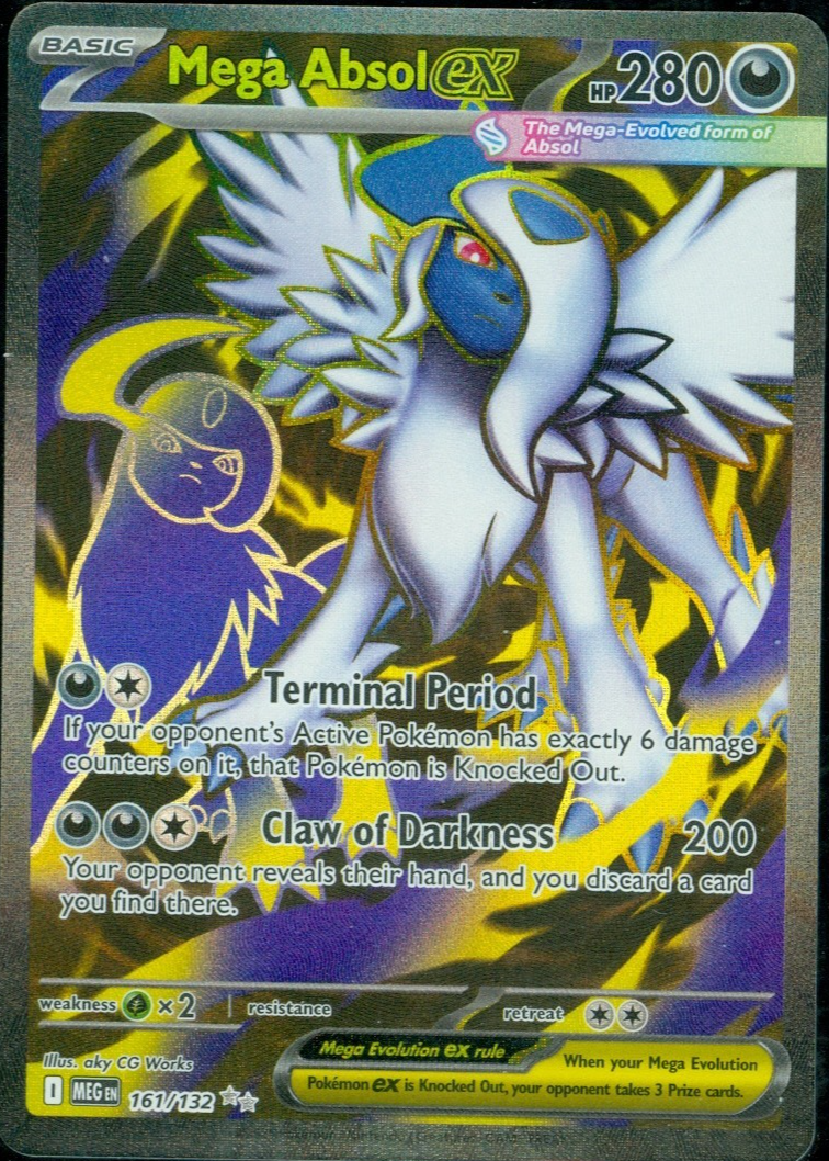 Mega Absol ex 2025 Mega Evolution #161/132 Ultra Rare (Full Art