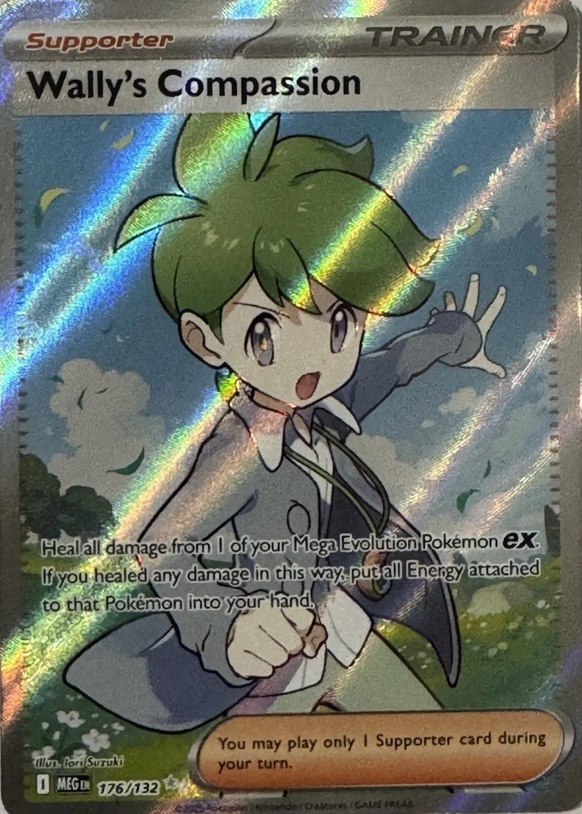 wally pokemon card Wally's Compassion #186 EXTENDED ART Raycardza (This counts as evolving that Pokmon.) Shuffle your deck afterward Wally's Compassion - 176/132 -