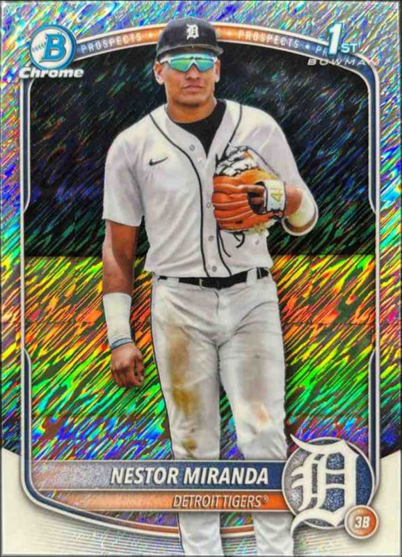 Nestor Miranda 2025 Bowman Chrome #BCP-217 Chrome Prospects - Shimmer Refractor RAW