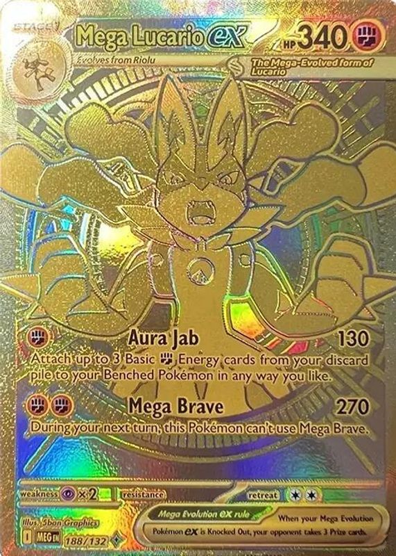 mega lucario card secret rare EX Rare! 179/132 means this is a true chase card, a pull beyond the main set. Big HP. Big power. Even bigger presence. A standout piece this item offers a spectacular aesthetic for a gallery Mega lucario ex 188/132