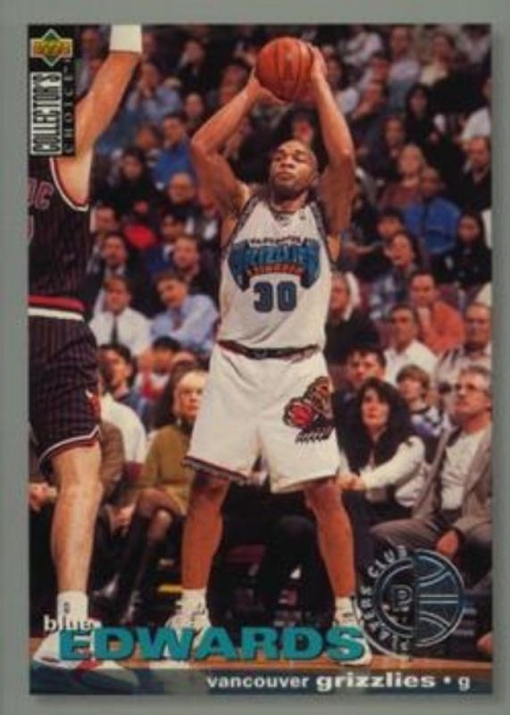 Blue Edwards 1995 Collector's Choice #T27 1995 1996 Debut Player's ClubABC - Players Club RAW