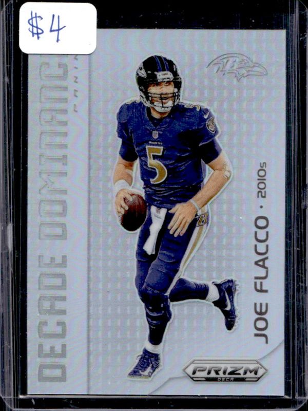 Joe Flacco 2024 Prizm Deca #10 Decade Dominance - Silver RAW