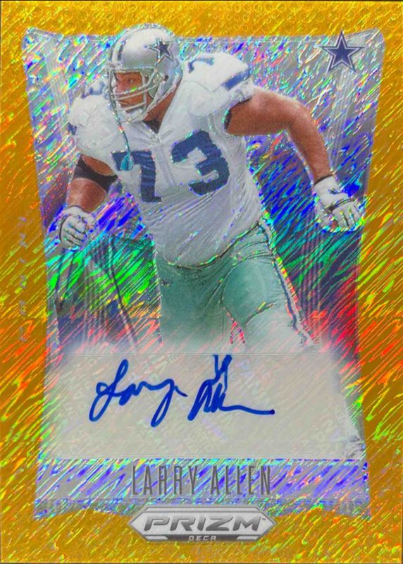 Larry Allen 2024 Prizm Deca #S-LAN Signatures - FOTL Gold Shimmer /10 RAW