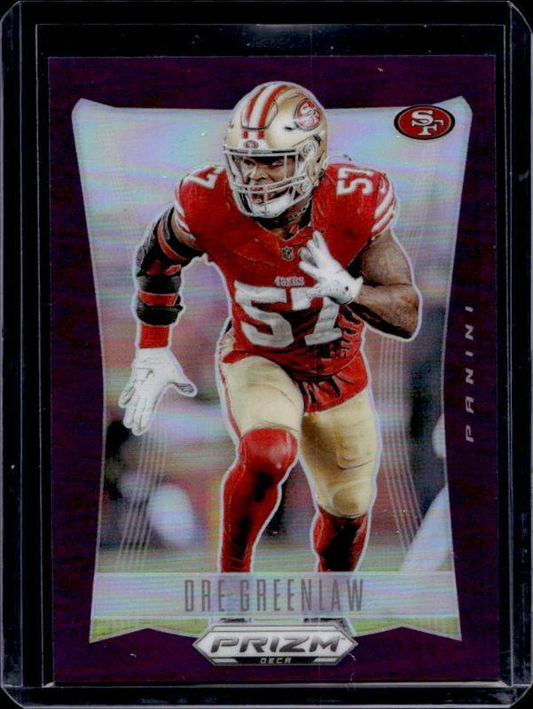 Dre Greenlaw 2024 Prizm Deca #258 Purple /99 RAW