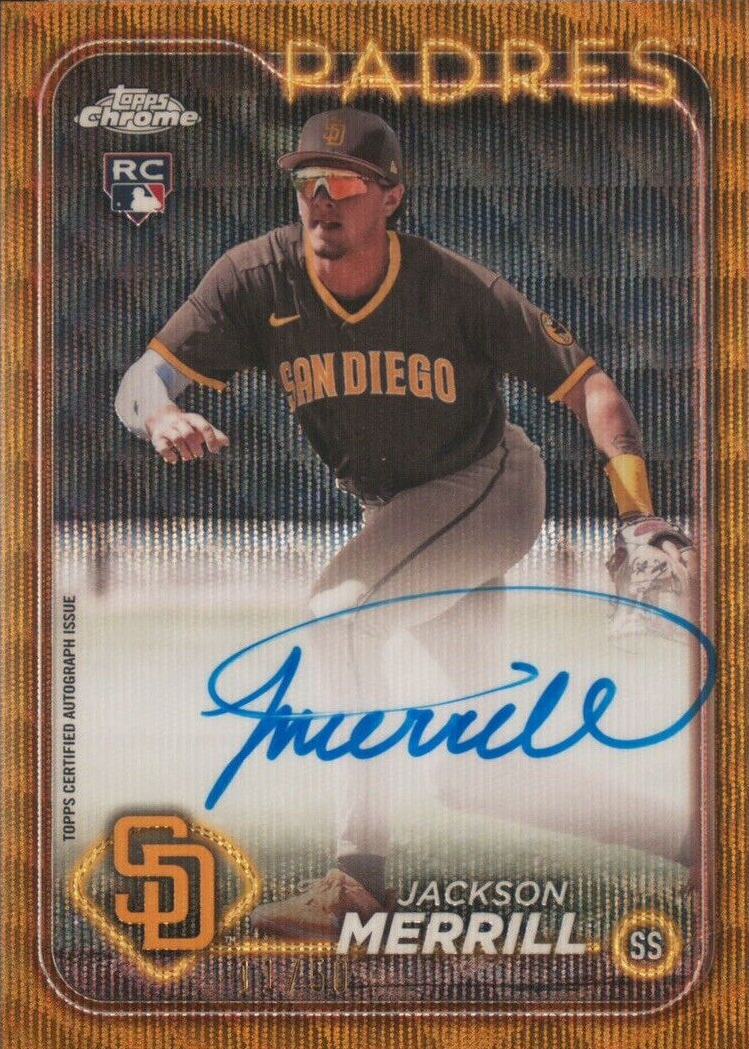 Jackson Merrill 2024 Topps Chrome #RA-JME Rookie Autographs