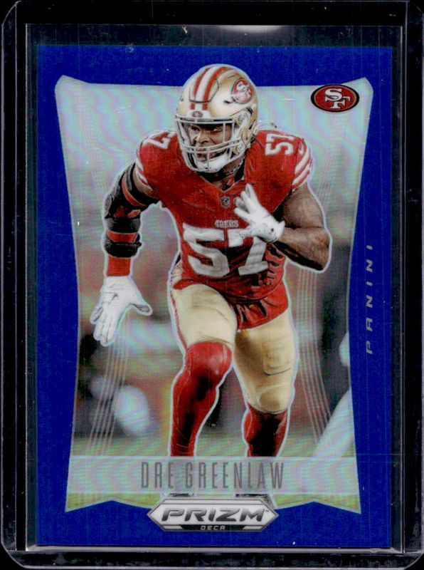 Dre Greenlaw 2024 Prizm Deca #258 Blue /149 RAW