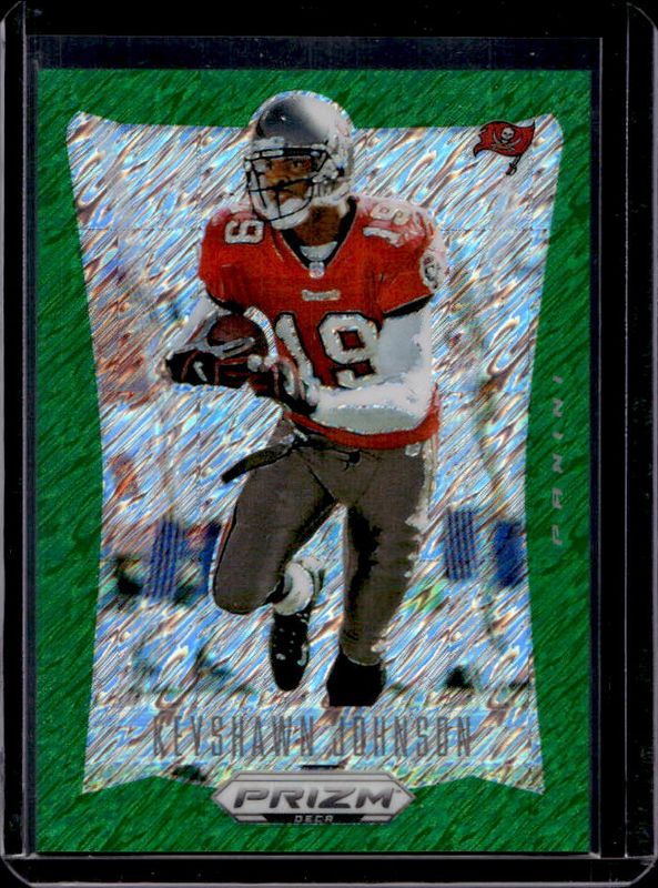 Keyshawn Johnson 2024 Prizm Deca #279 FOTL Green Shimmer /12 RAW