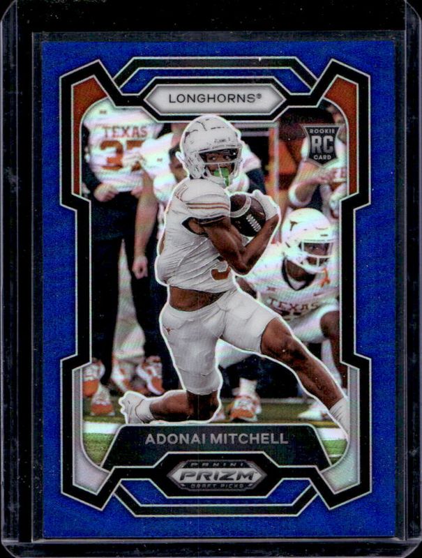 Adonai Mitchell 2024 Prizm Draft Picks #176 Blue /199 Rookie RAW