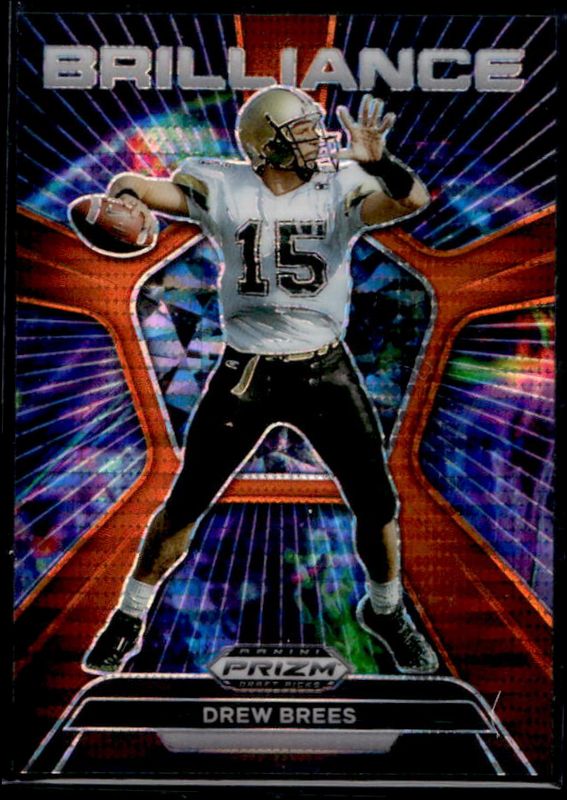 Drew Brees 2024 Prizm Draft Picks #BR-DB Brilliance - Orange Pulsar /49 RAW