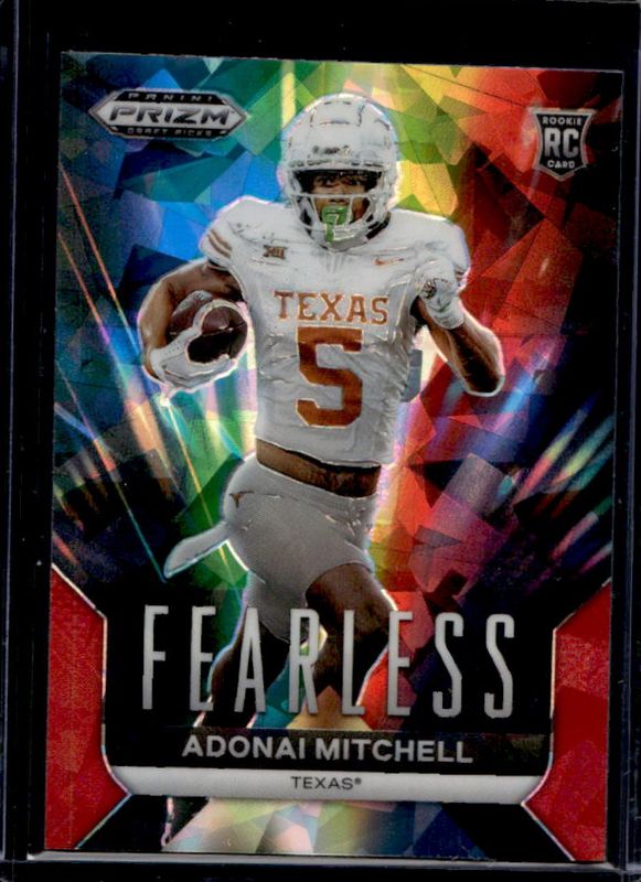 Adonai Mitchell 2024 Prizm Draft Picks #F-AMI Fearless - Red Ice Rookie RAW