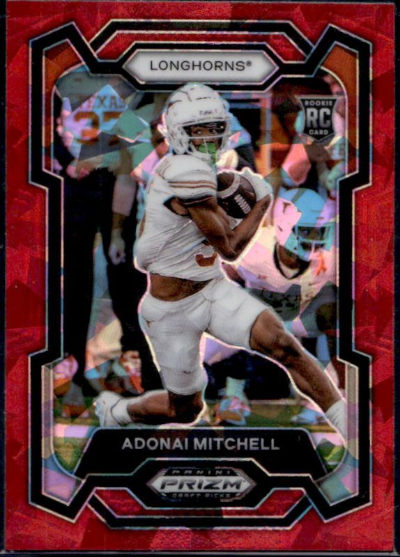 Adonai Mitchell 2024 Prizm Draft Picks #176 Red Ice Rookie RAW
