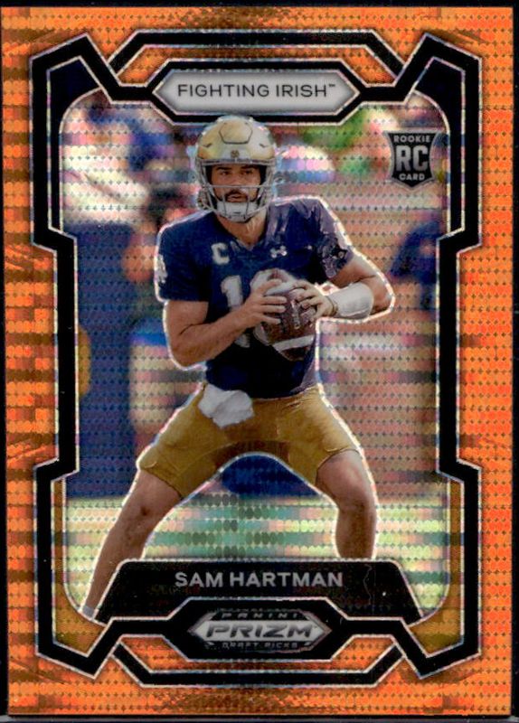 Sam Hartman 2024 Prizm Draft Picks #149 Orange Pulsar /49 Rookie RAW
