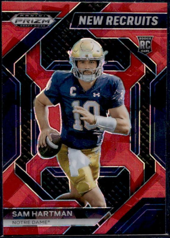Sam Hartman 2024 Prizm Draft Picks #NR-SHN New Recruits - Red Ice Rookie RAW