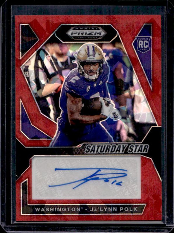 Ja'Lynn Polk 2024 Prizm Draft Picks #SSS-JPK Saturday Star Signatures - Red Ice Rookie RAW