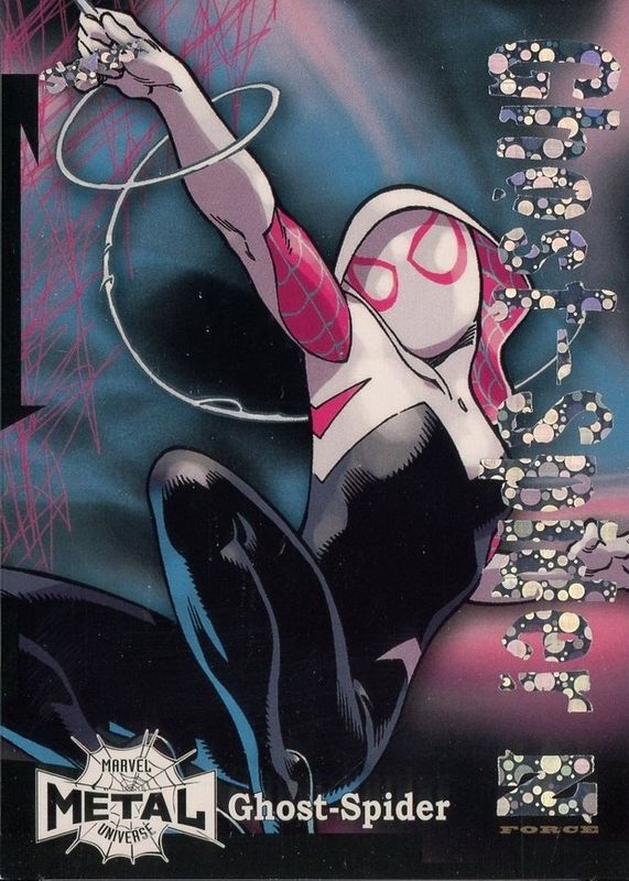 Ghost-Spider 2021 SkyBox Marvel Metal Universe Spider-Man #Z-38 Z-Force Rave - Spectacular Rave /25 RAW