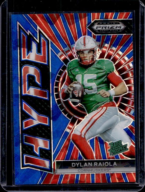 Dylan Raiola 2024 Prizm Draft Picks #HP-DRA Hype - Blue Ice /99 RAW