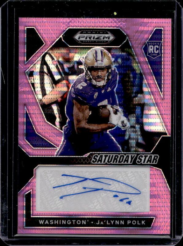 Ja'Lynn Polk 2024 Prizm Draft Picks #SSS-JPK Saturday Star Signatures - Neon Pink Pulsar Rookie RAW