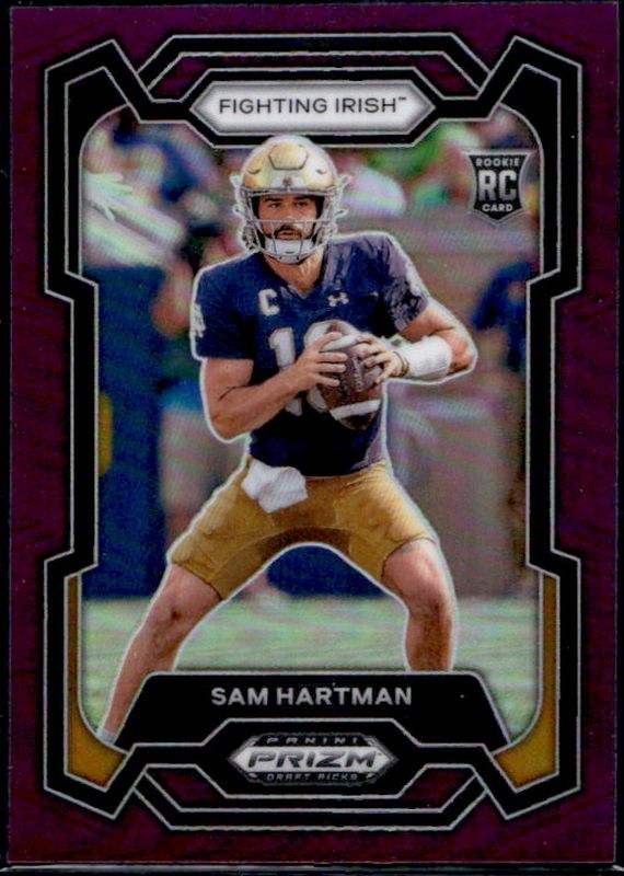Sam Hartman 2024 Prizm Draft Picks #149 Purple /75 Rookie RAW