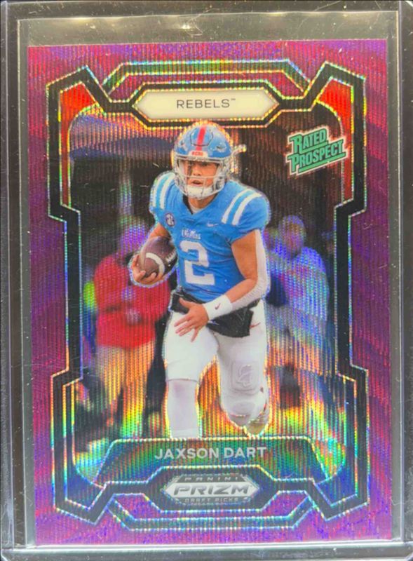 Jaxson Dart 2024 Prizm Draft Picks #147 Purple Wave Price Guide