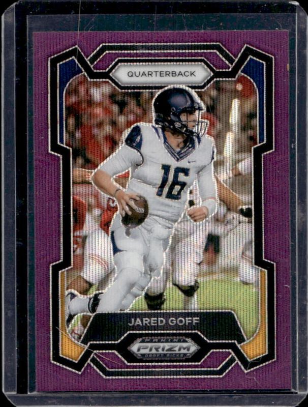 Jared Goff 2024 Prizm Draft Picks #71 Purple Wave RAW