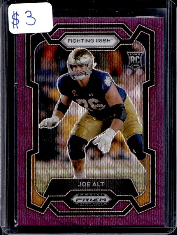 Joe Alt 2024 Prizm Draft Picks #110 Purple Wave Rookie RAW