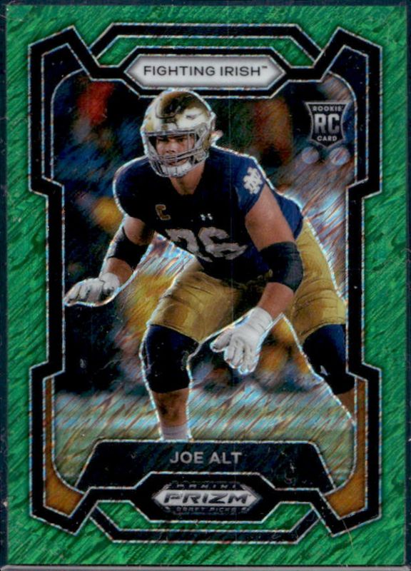 Joe Alt 2024 Prizm Draft Picks #110 Green Shimmer /8 Rookie RAW
