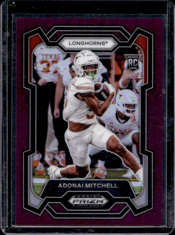 Adonai Mitchell 2024 Prizm Draft Picks #176 Purple /75 Rookie RAW