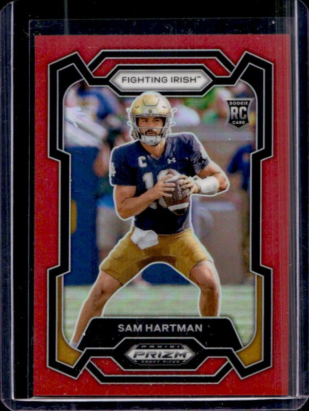 Sam Hartman 2024 Prizm Draft Picks #149 Red /299 Rookie RAW
