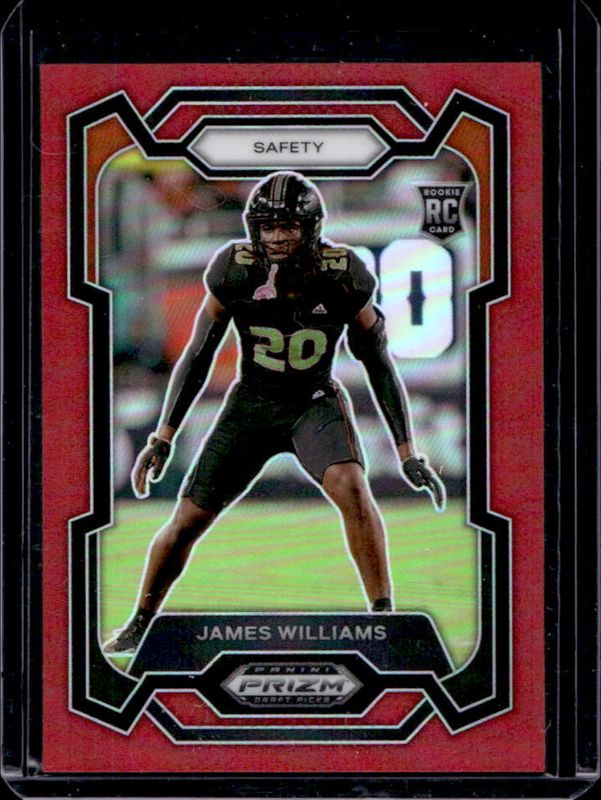 James Williams 2024 Prizm Draft Picks #181 Red /299 Rookie RAW