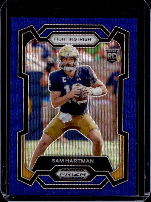 Sam Hartman 2024 Prizm Draft Picks #149 Blue Wave /249 Rookie RAW
