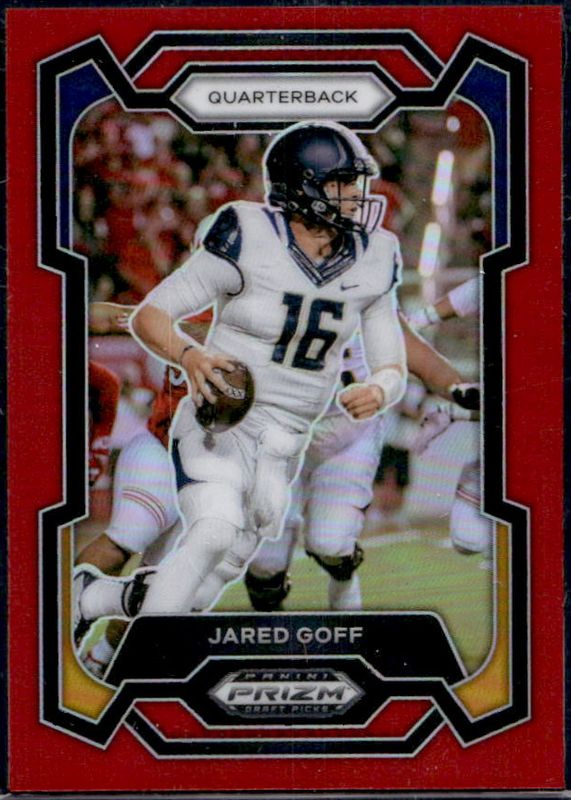 Jared Goff 2024 Prizm Draft Picks #71 Red /299 RAW