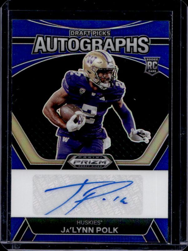 Ja'Lynn Polk 2024 Prizm Draft Picks #DPA-JPK Draft Picks Autographs - Blue /149 Rookie RAW