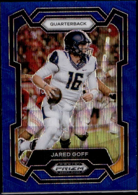 Jared Goff 2024 Prizm Draft Picks #71 Blue Wave /249 RAW