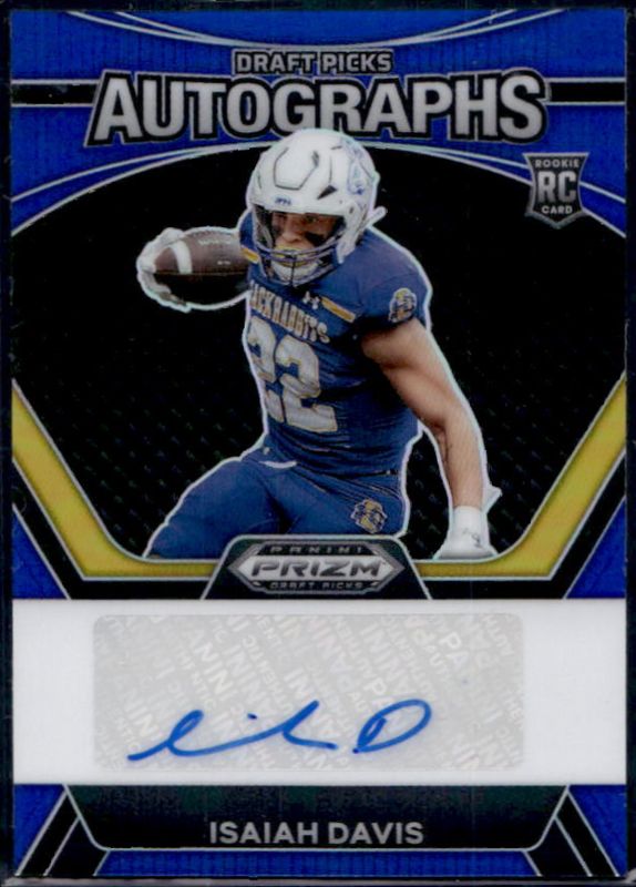 Isaiah Davis 2024 Prizm Draft Picks #DPA-IDS Draft Picks Autographs - Blue /149 Rookie RAW