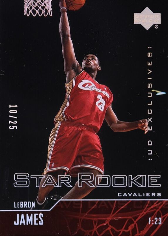 LeBron James 2003 Upper Deck #301 Star Rookie - UD Exclusives Rainbow /25 RAW